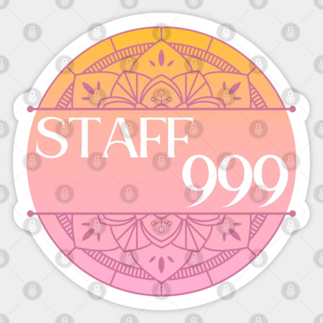 STAFF 999 (mandala style) Sticker by Mazzlo Shop